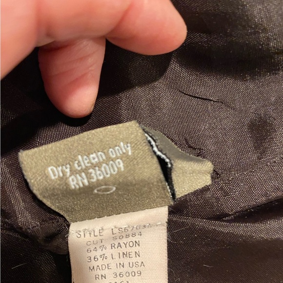 CALVIN KLEIN Classic Vintage Black Linen Blazer Size 6 - Picture 4 of 11